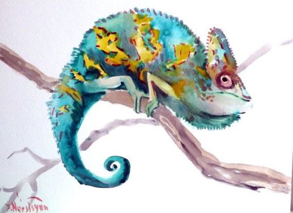 Ящерица гуашью