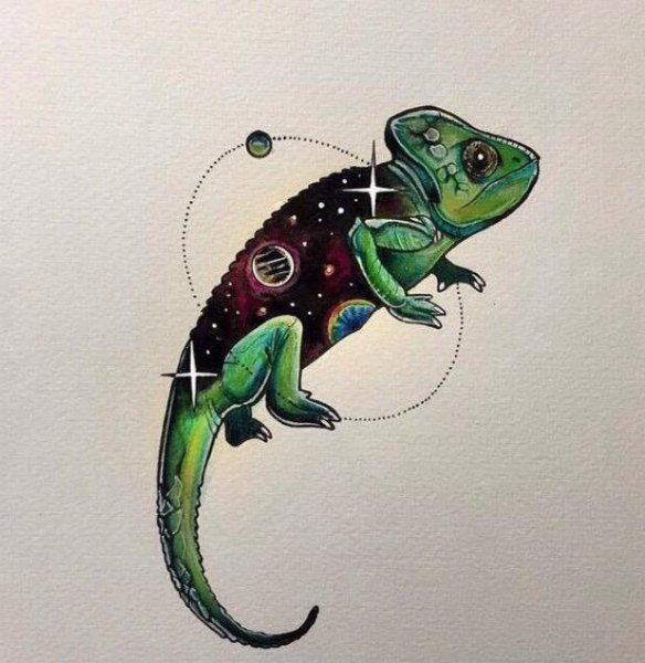 Тату хамелеон эскизы