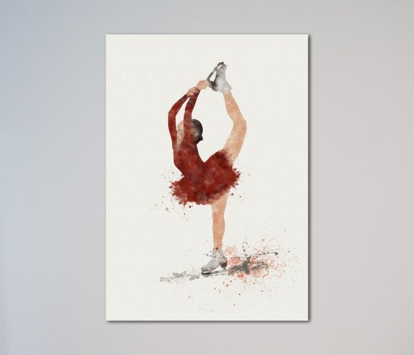 Фигуристка акварель