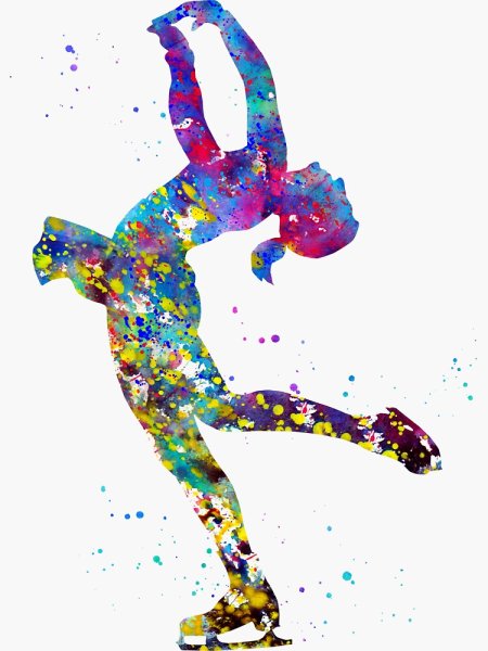 Фигуристка акварель