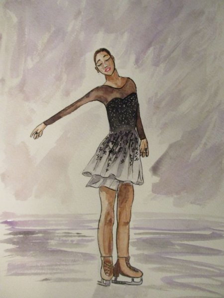 Фигуристка набросок