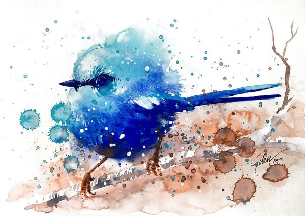 Художник Тилен ти акварель