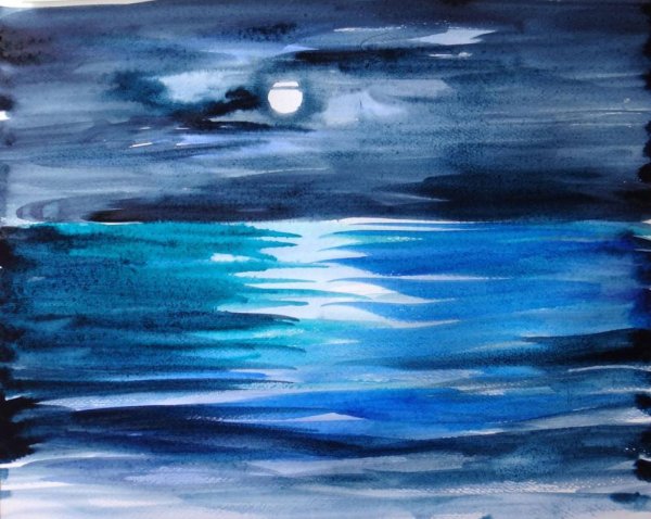 Акварель по воде