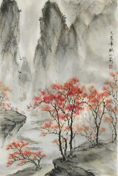 Архитектура Японии акварель