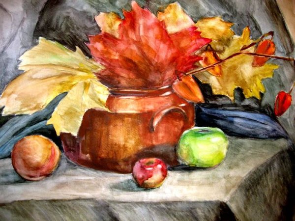 Рисование осенний натюрморт
