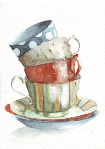 Кружки акварель