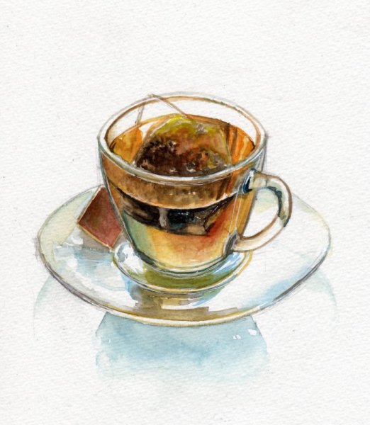 Чашка акварелью