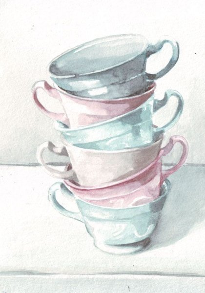 Кружки акварель