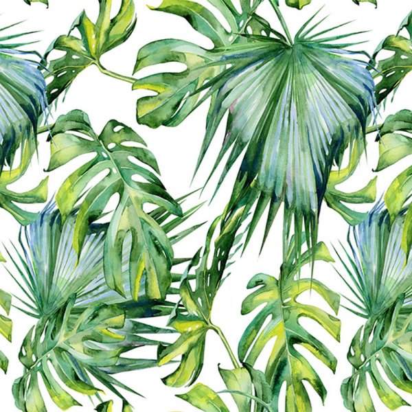 Пальмовые листья акварель