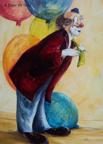 Клоун гуашью