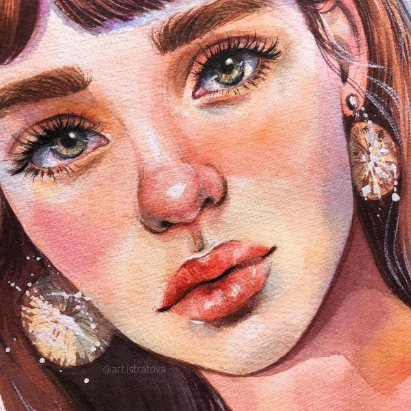 Рисование лица акварелью