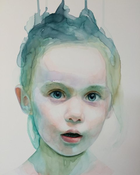 Живопись акварелью девушки