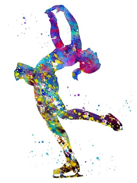 Фигурист силуэт цветной