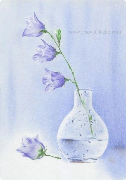 Цветы гуашью набросок