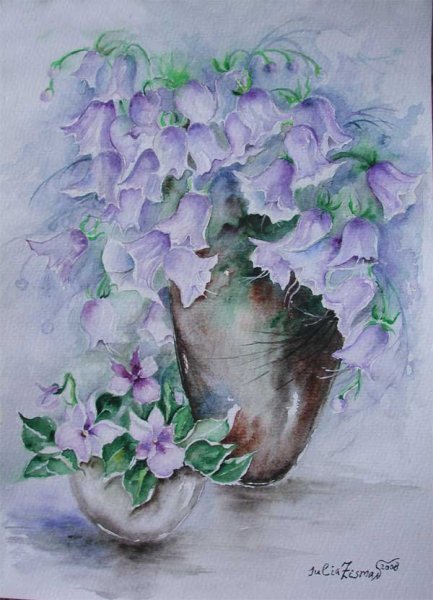 Колокольчики акварелью