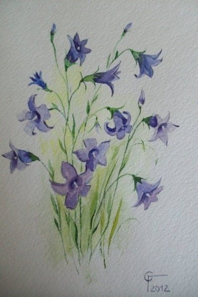 Колокольчики акварелью