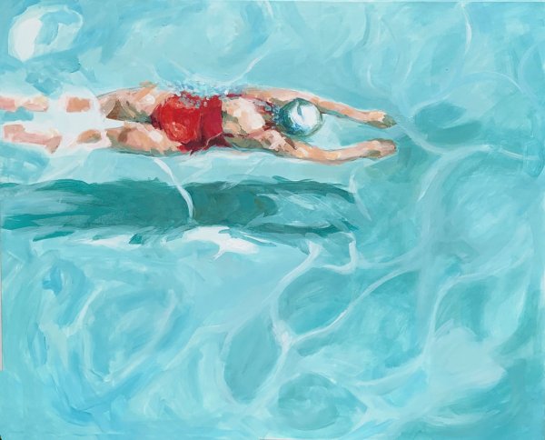 Бассейн акварель