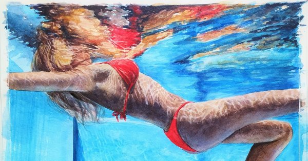 Картина бассейн