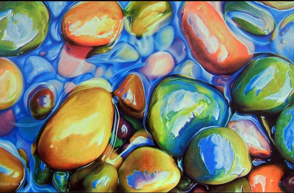 Галька акварелью