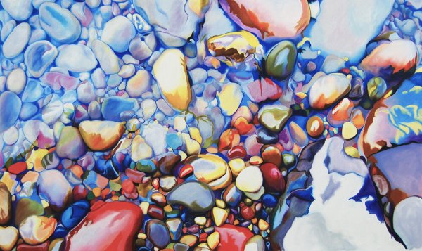 Морские камешки акварелью