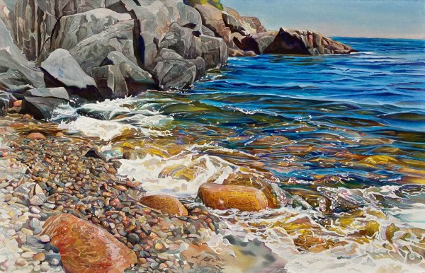 Море и камни живопись