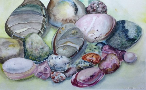 Галька акварелью