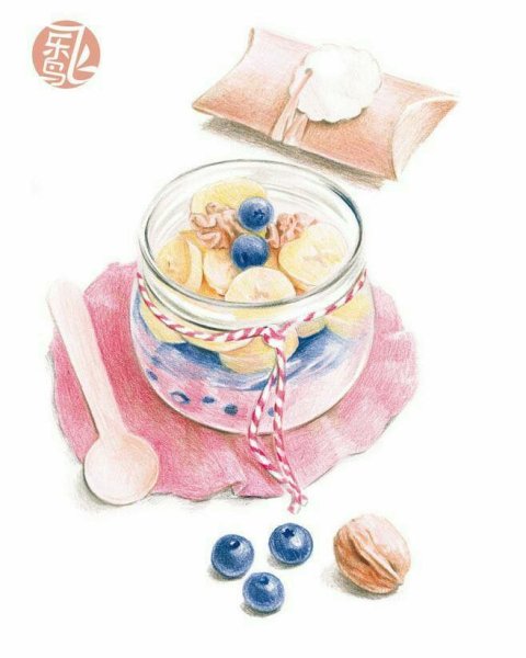 Овсянка акварель