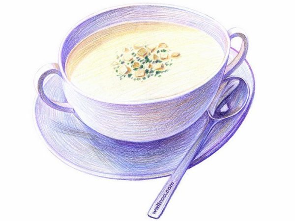 Суп акварель