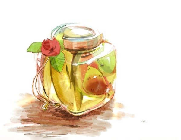 Банка варенья акварель