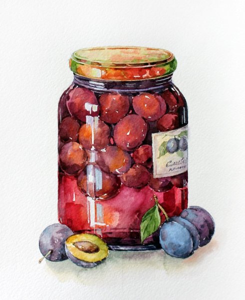Елена Вавилина акварель варенье