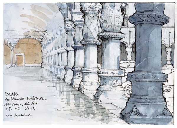 Колонна акварель