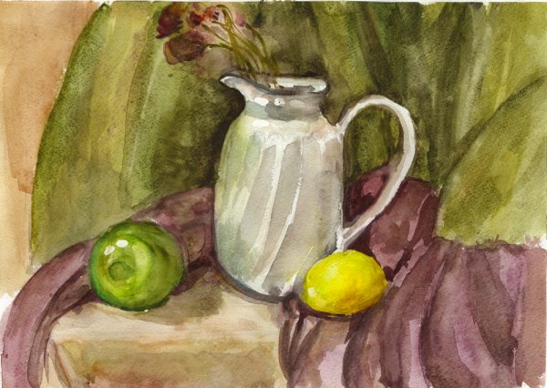 Яблонская натюрморты акварель