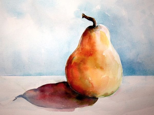 Рисование фруктов акварелью