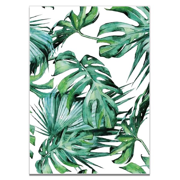 Тропические листья акварелью