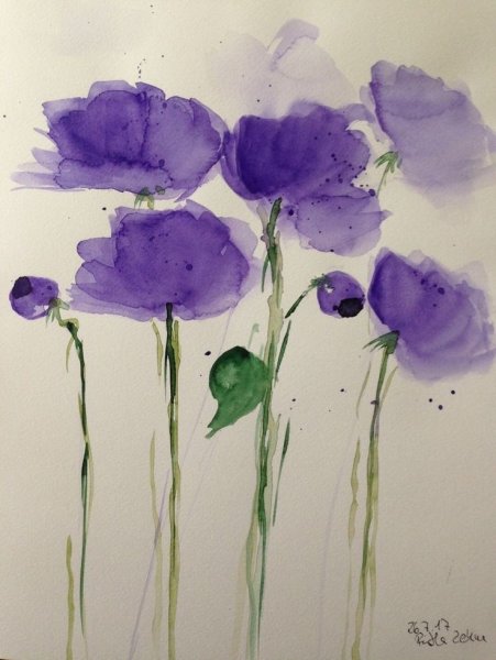 Цветы акварелью для начинающих