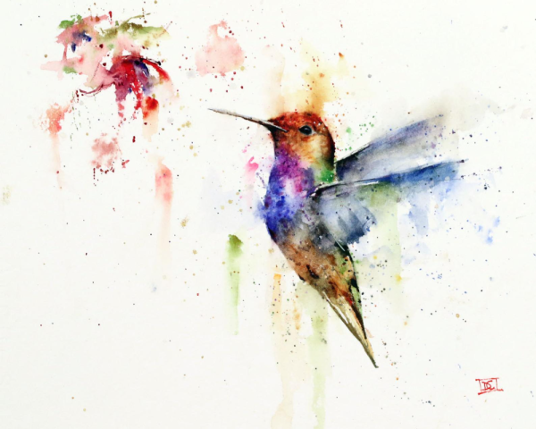 Птицы акварелью