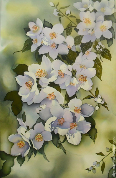 Ветка жасмина батик