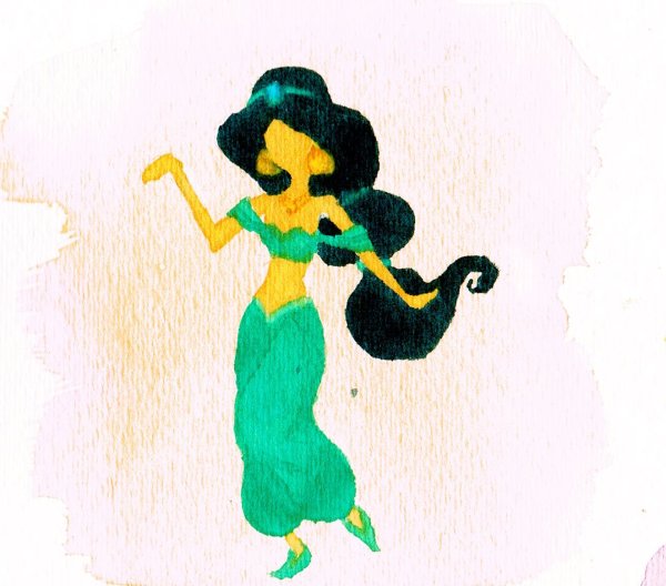 Принцесса Жасмин акварель