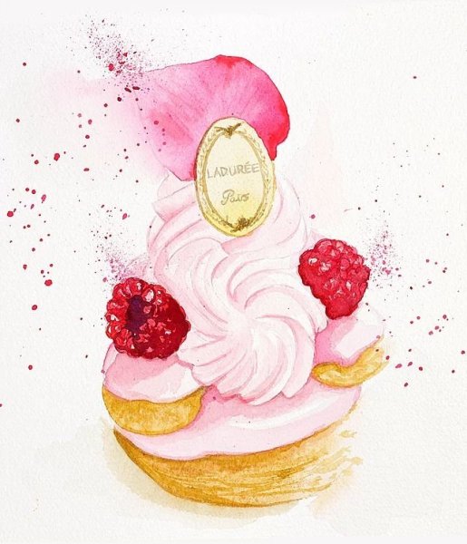 Кондитер зарисовка акварелью