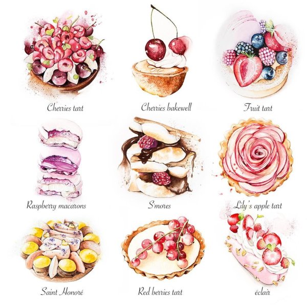 Зефир акварельный рисунок