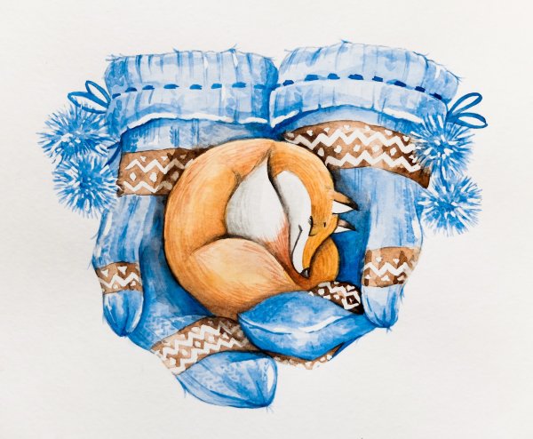 Варежки акварель