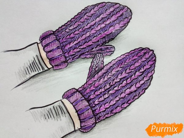 Варежки акварель