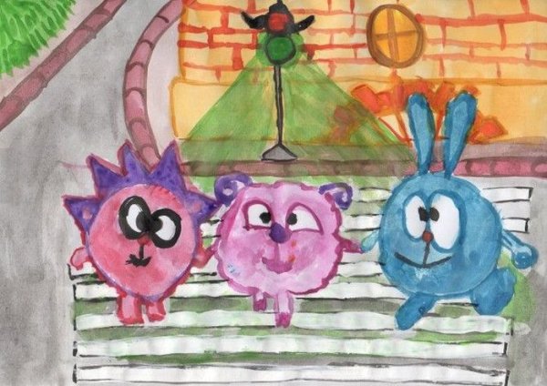 Детский рисунок Смешарики