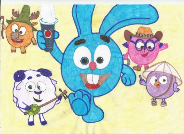 Смешарики рисунки цветные