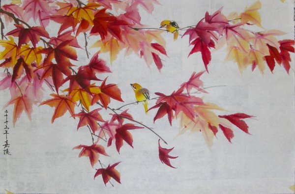 Осенние клены японская живопись