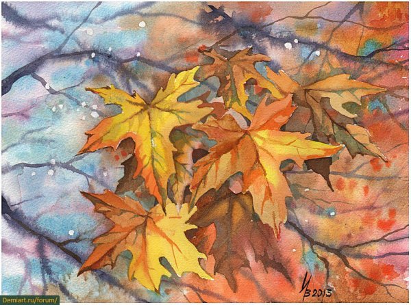 Осень акварель