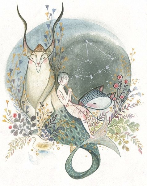 Знаки зодиака акварель