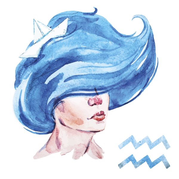 Водолей акварель