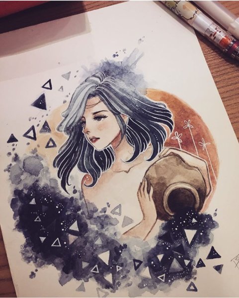 Рисунки для срисовки акварелью аниме