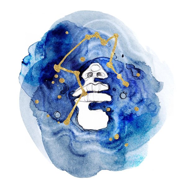 Акварельный знак зодиака Водолей